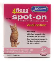 Johnsons 4Fleas Dog Dual Action Cat less than 4kg