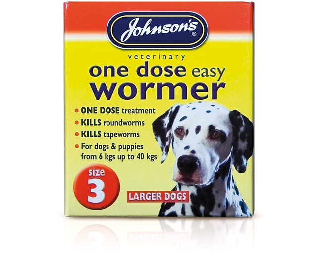 Johnsons One Dose Easy Wormer for Dogs Size 3